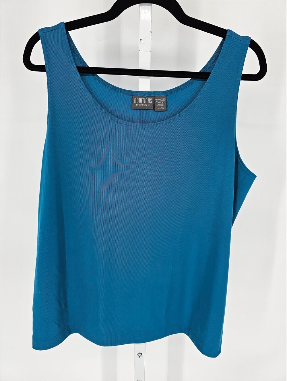 Additions by Chicos Womens Sz 3 (XL) Slinky Knit Tank Top Dark Teal Blue